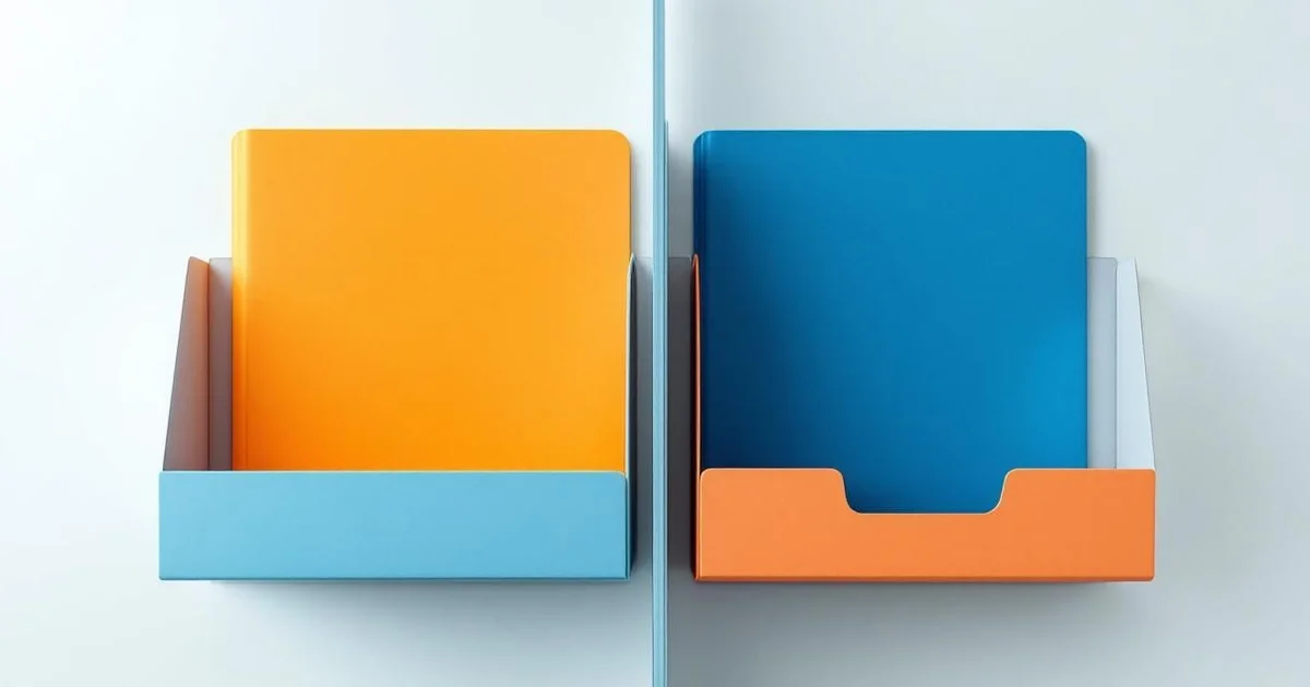 Two different colored file folders