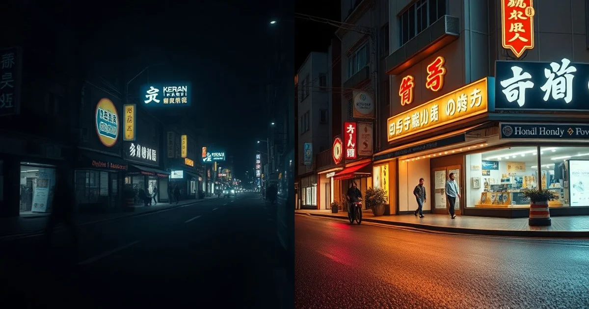 야간 블랙박스 화질 센서 차이 비교 장면