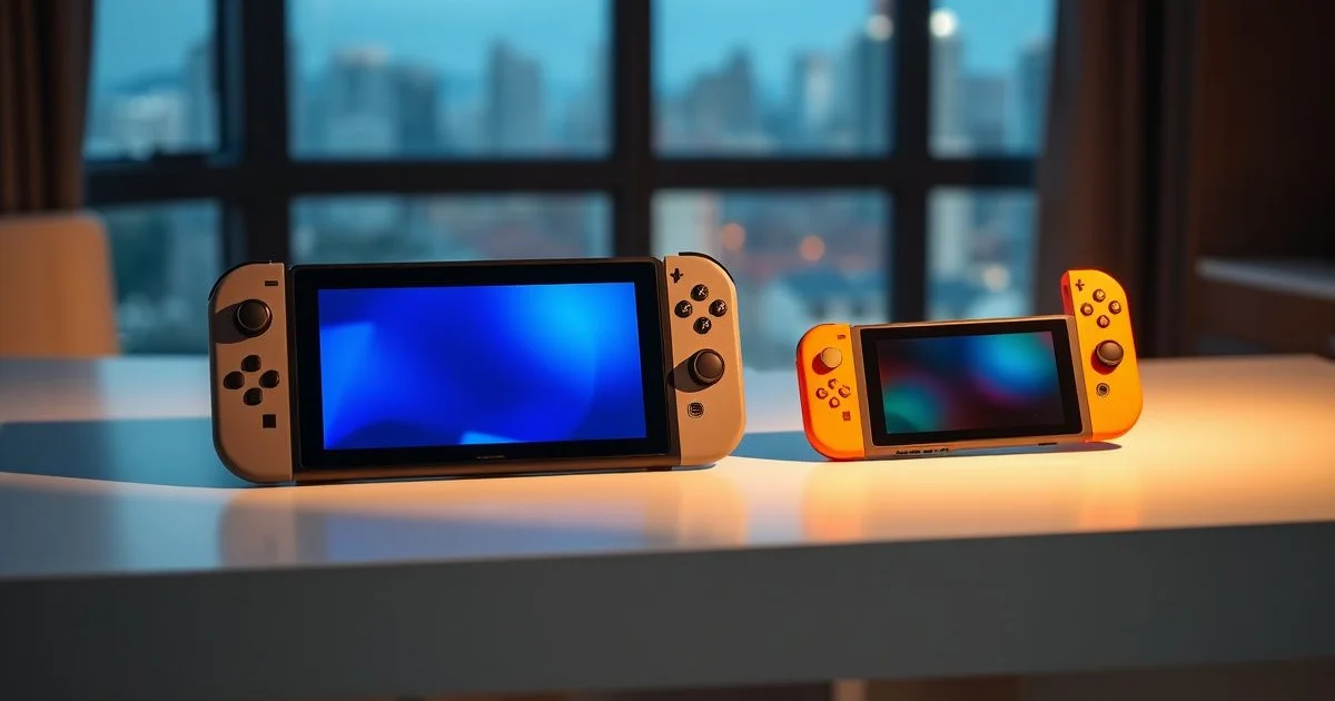 스위치2와 OLED 나란히 비교 모습