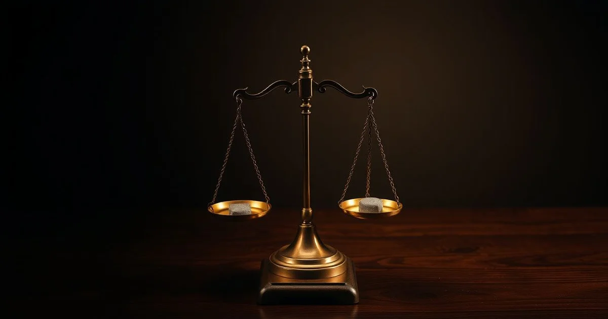 처벌 기준을 상징하는 정의의 저울과 의사봉